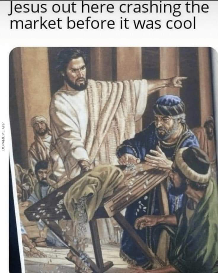 Jesus out there crashing the market before it was cool