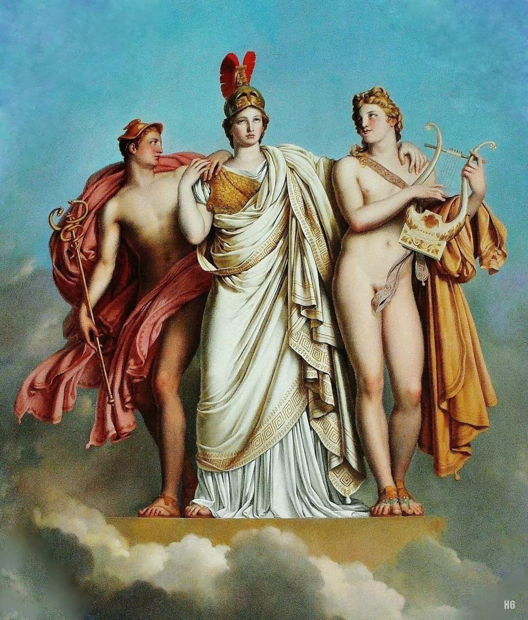 Hermes, Athena and Apollo
