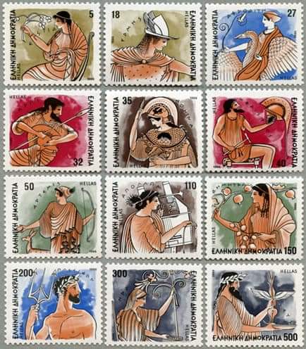 A Stamp Collection  of Ancient Greek Gods