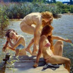 Sun, water, the three graces
