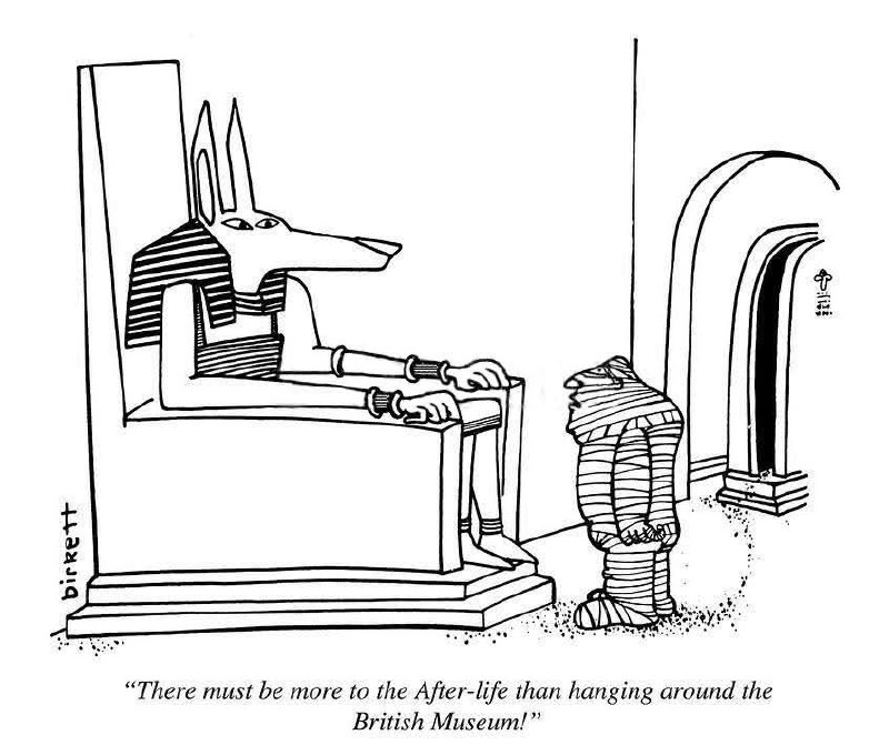 Birkett cartoon Anubis British Museum