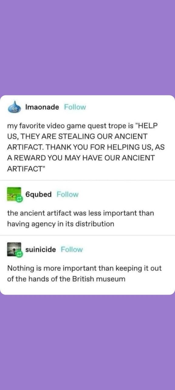 Ancient artifact meme about the British Museum