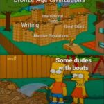 Bronze Age civilizations cardboard fort vs Sea Peoples meme