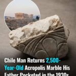 Screenshot of The Atlas Wire article about a Chilean man returning a piece of Acropolis marble his father took in the 1930s