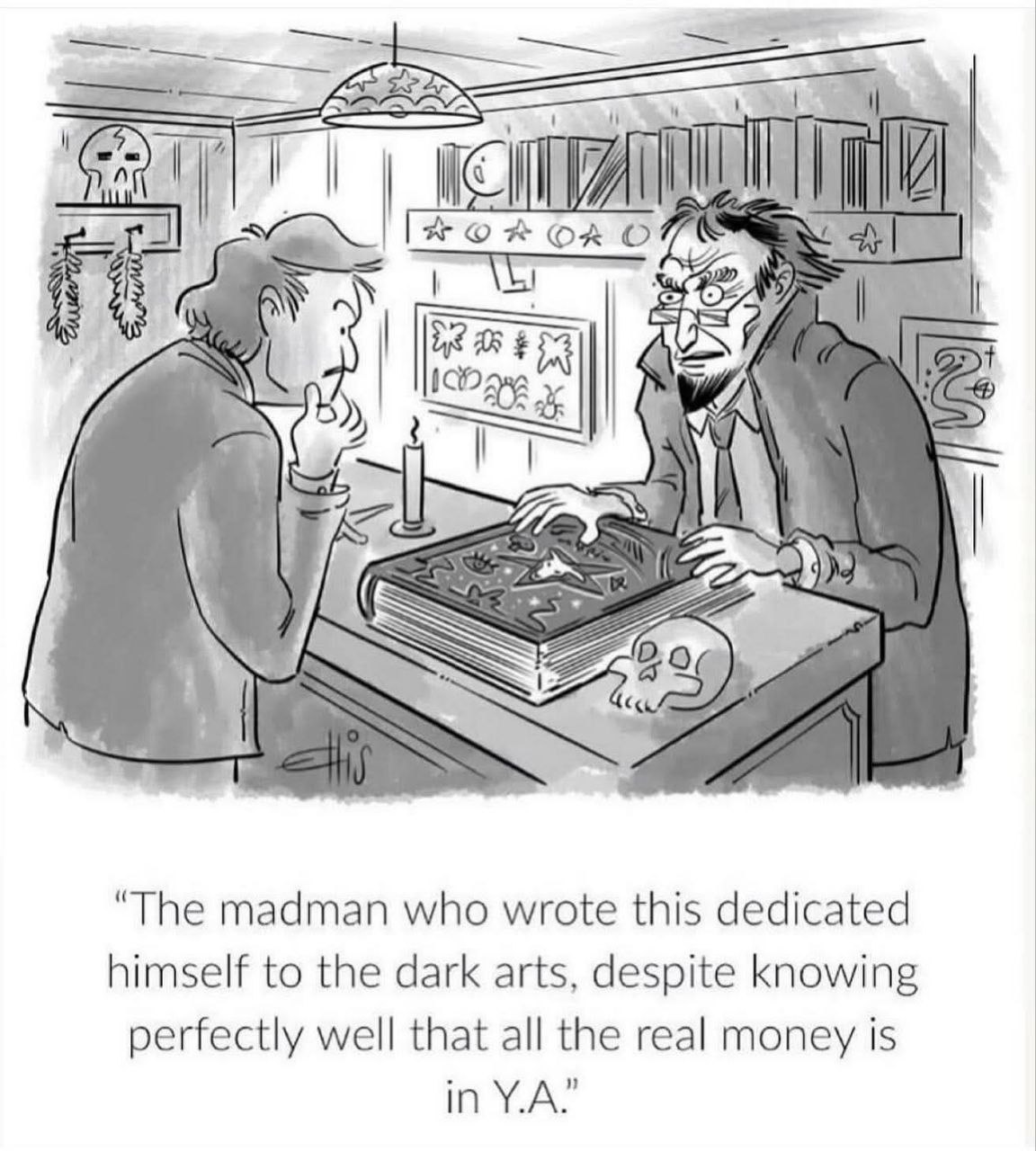 Ellis cartoon dark arts YA publishing