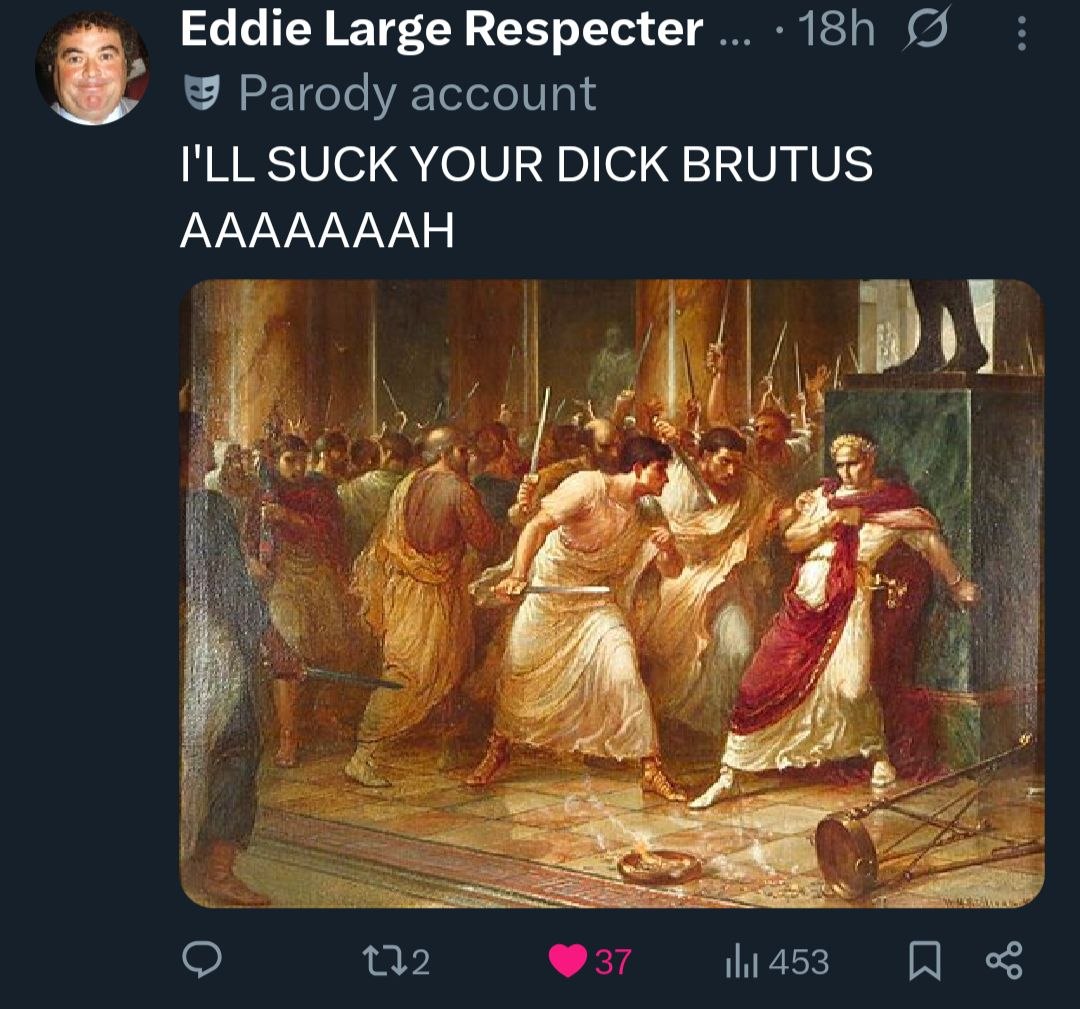 Twitter meme about Caesar and Brutus
