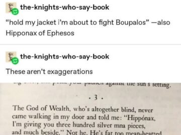 Meme about Hipponax of Ephesos ancient Greek poet