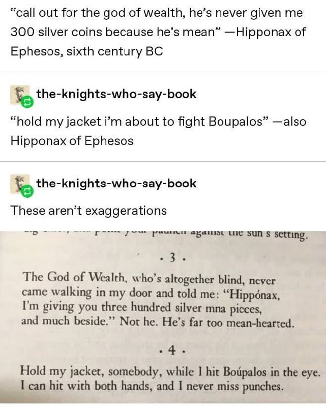 Meme about Hipponax of Ephesos