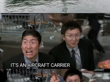 Meme about Japan post-WWII treaties and aircraft carriers