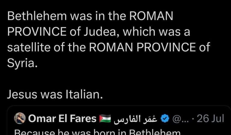 Jesus Was Born in the Roman Province of Judea, Therefore He Was Italian