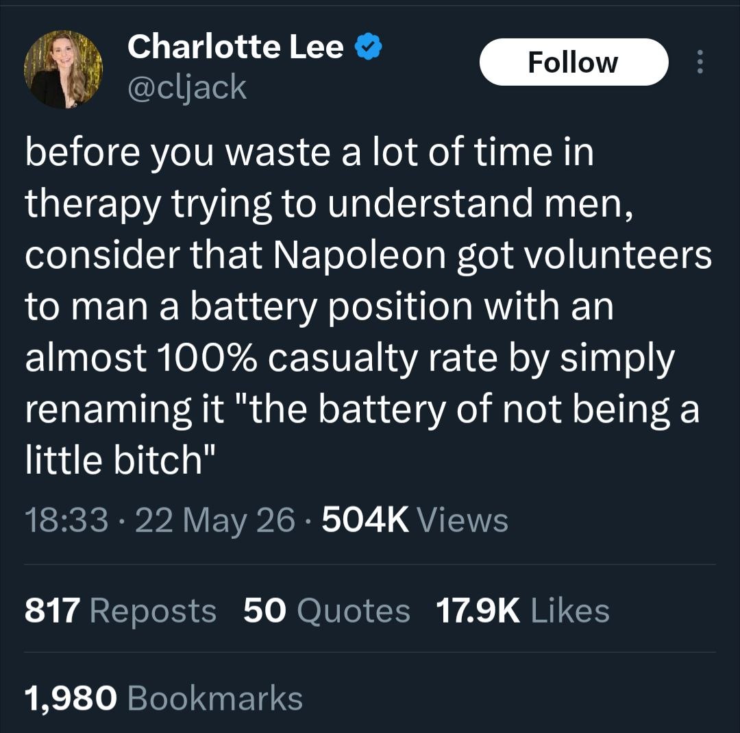 Napoleon battery of not being a little bitch tweet