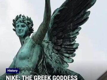 Educational graphic about Nike the Greek goddess of victory and the Nike sports brand
