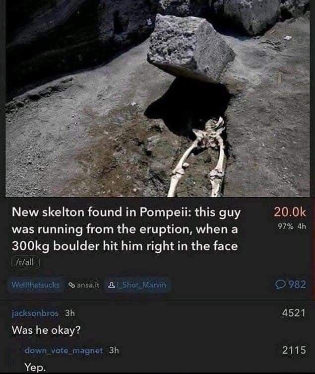 Pompeii boulder meme