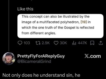 "Pope Leo XIV was a math major - sin and cos pun reply"