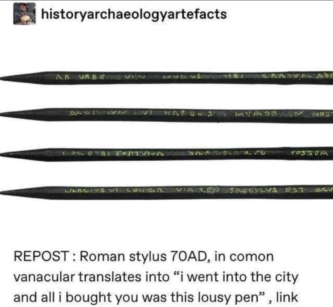 Roman bronze stylus from 70 AD with Latin inscription