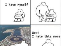 Big Chungus self-hate reality shock meme