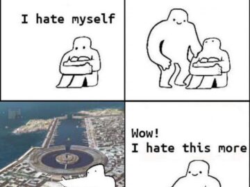 Big Chungus self-hate reality shock meme