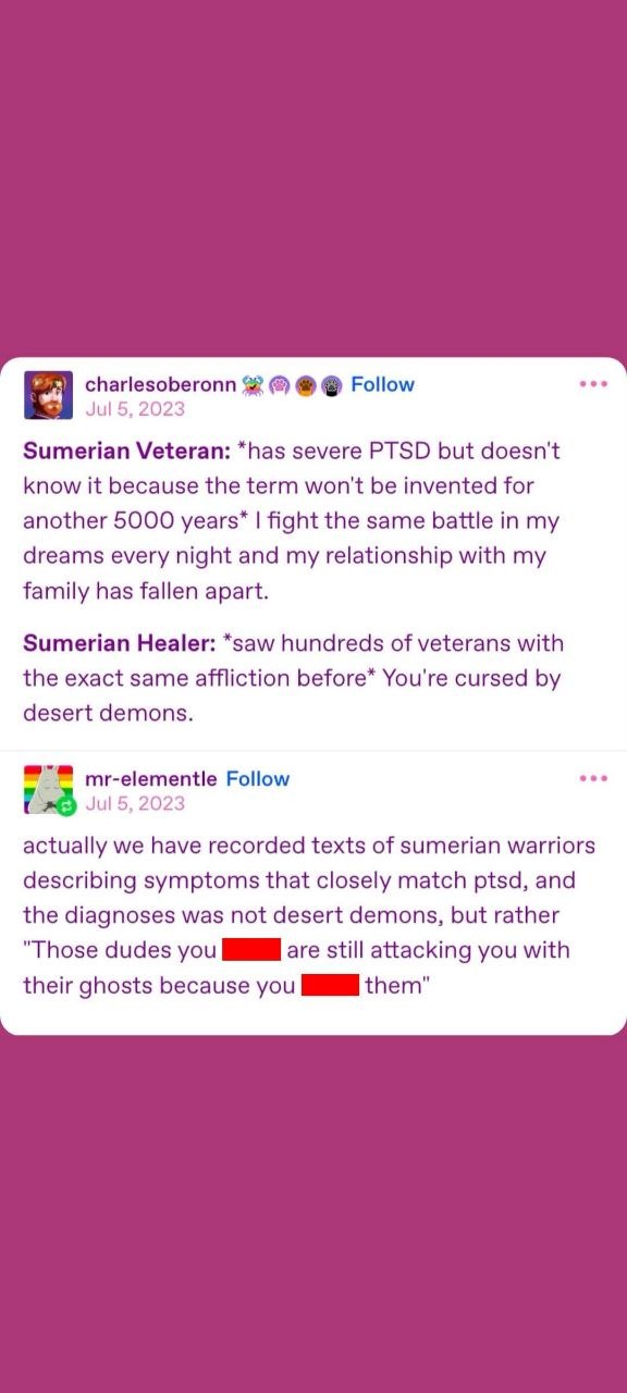 Sumerian PTSD meme