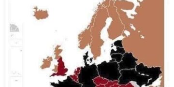 Map of Europe divided into Vampire and Werewolf folklore regions