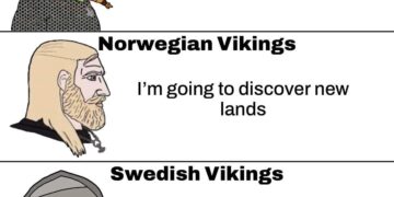 Viking meme comparing Danish and Swedish stereotypes