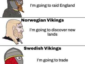 Viking meme comparing Danish and Swedish stereotypes