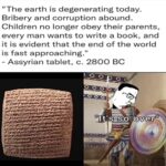 Assyrian clay tablet Wojak doom meme - It's So Over Since 2800 BC