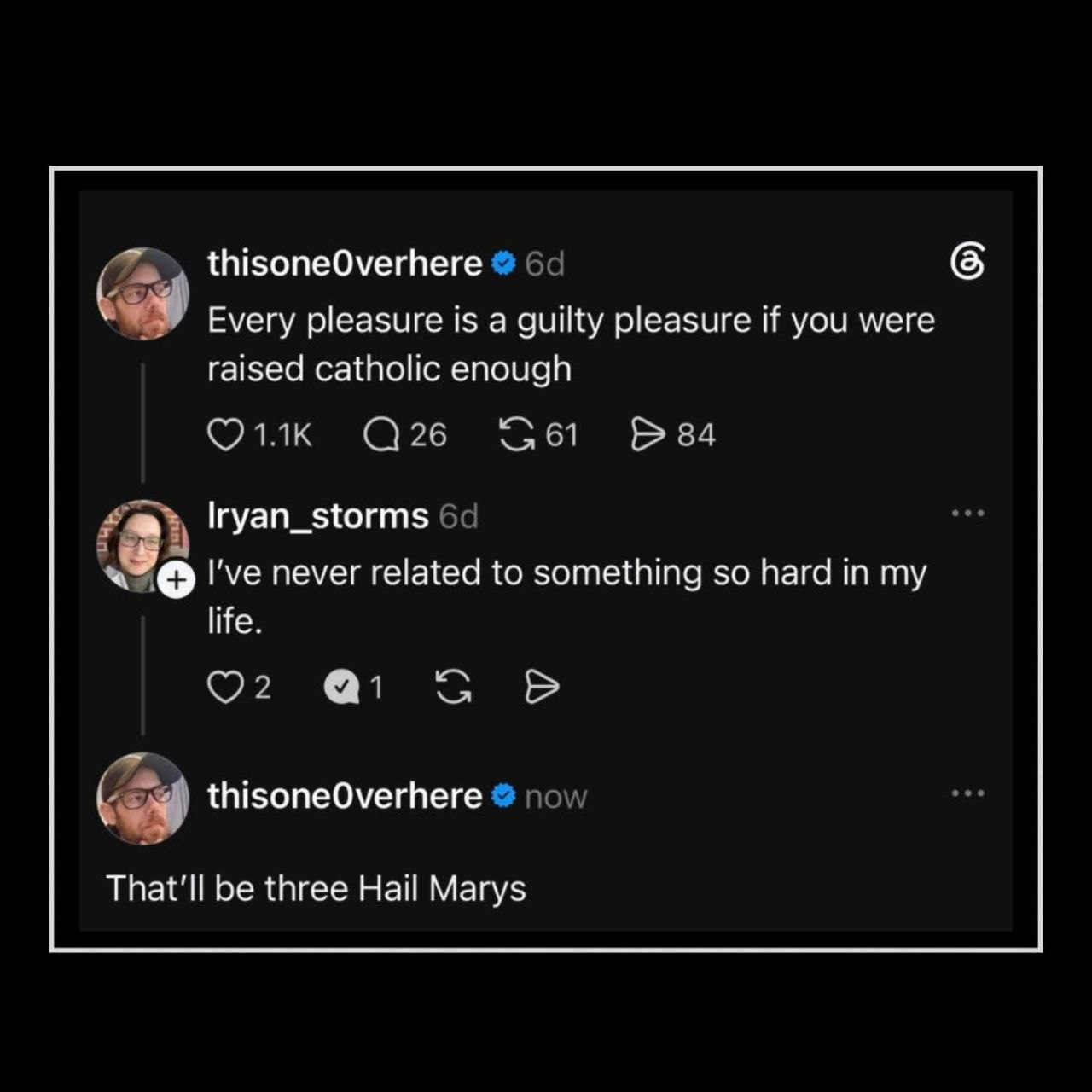 Catholic guilty pleasure Threads meme