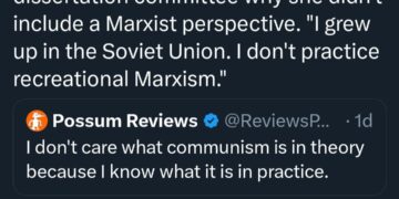 Screenshot of Charles Murray tweet about a graduate student who grew up in the Soviet Union and doesn't practice recreational Marxism