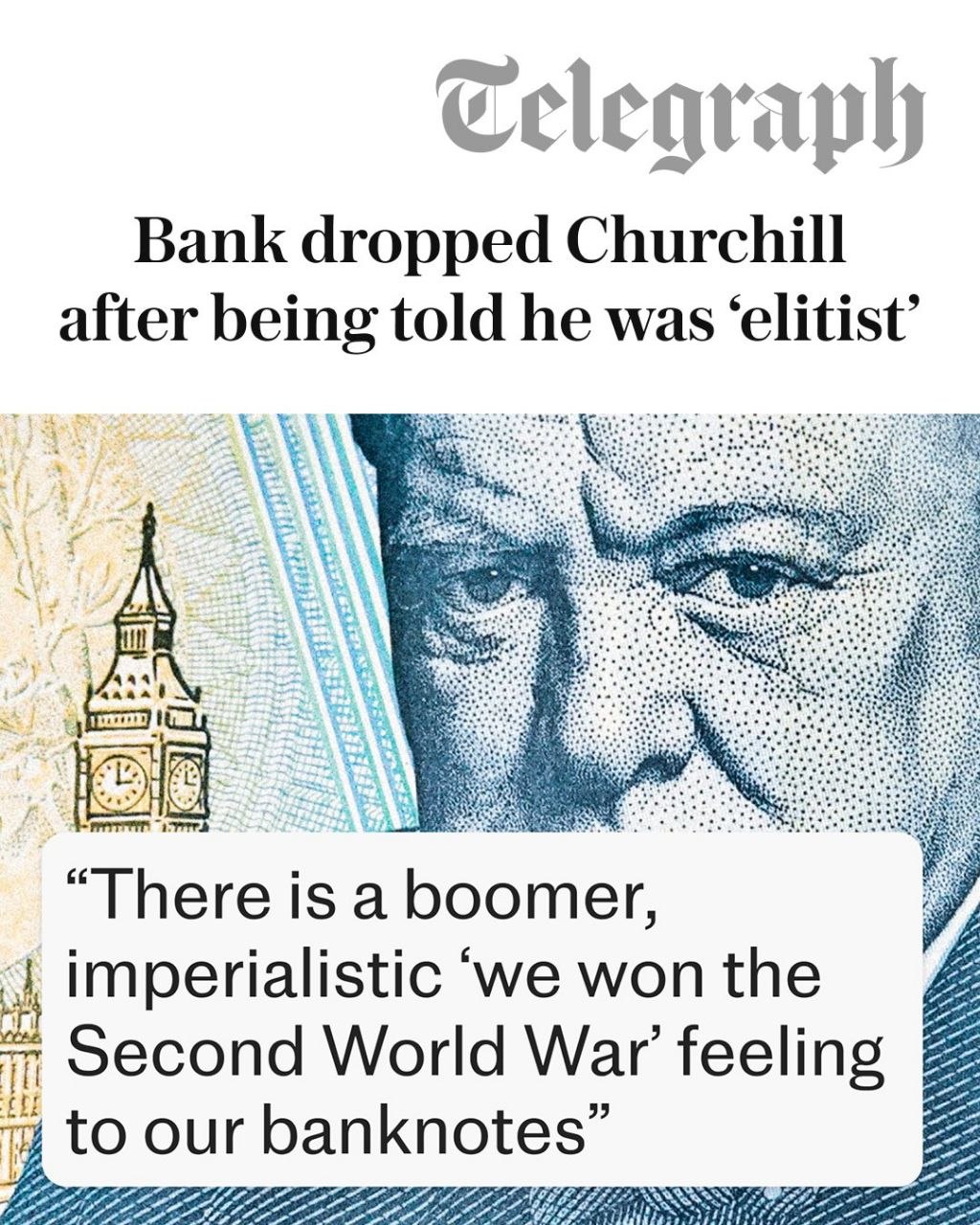 Churchill banknote dropped meme