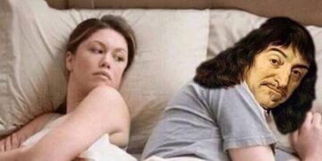 Her: Hes probably thinking / Him: Therefore I am