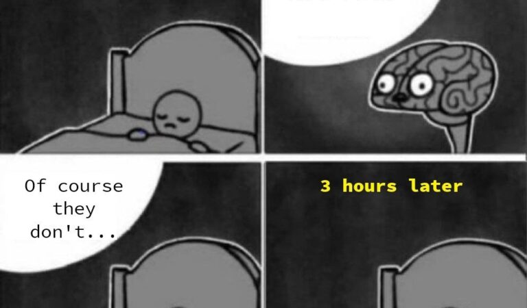 The second you try to fall asleep… your brain hits you with the important questions