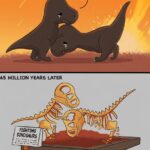 Fighting Dinosaurs fossil meme