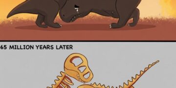 Fighting Dinosaurs fossil meme