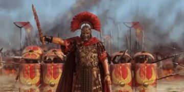 Roman general leading army with text about 5'7 men having aura before height inflation