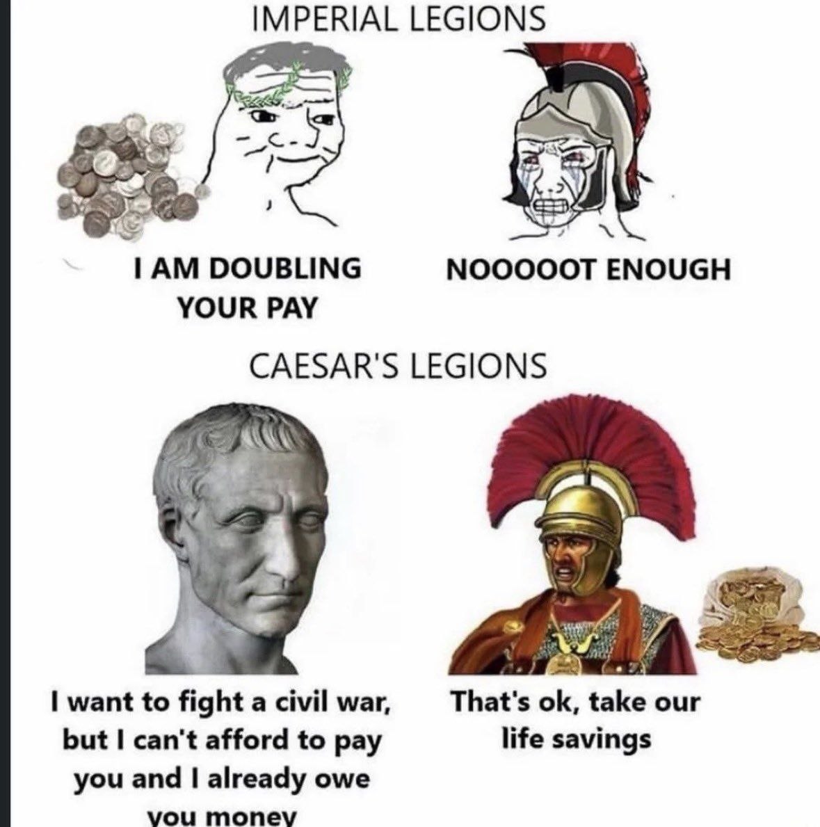 Imperial Legions vs Caesar Legions meme