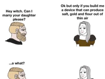 Laura Moon from American Gods covered in salt crystals, used as Lot's wife meme