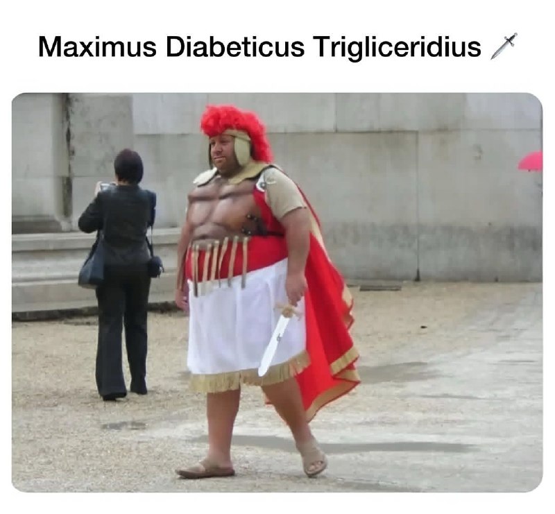 Maximus Diabeticus Trigliceridius Roman cosplay fail meme