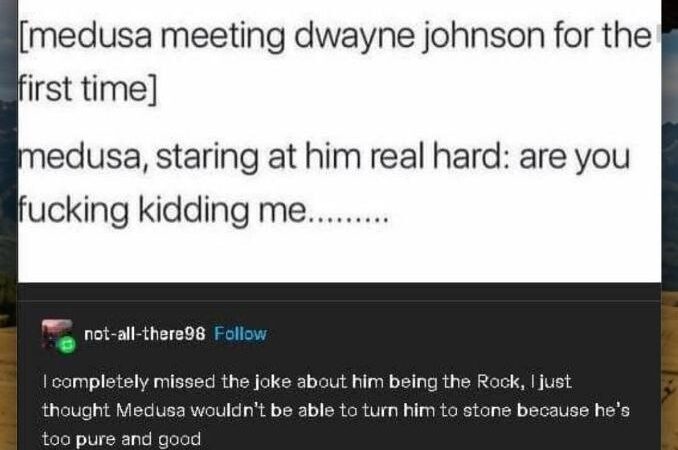 Medusa Meeting Dwayne Johnson for the First Time