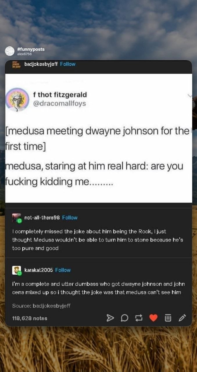 Medusa meets The Rock meme