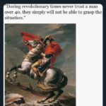Mr Reply Guy post about Napoleon meeting boomers and the quote about not trusting men over 40