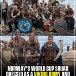 Norway World Cup squad dressed as Vikings - Haaland and Odegaard featured