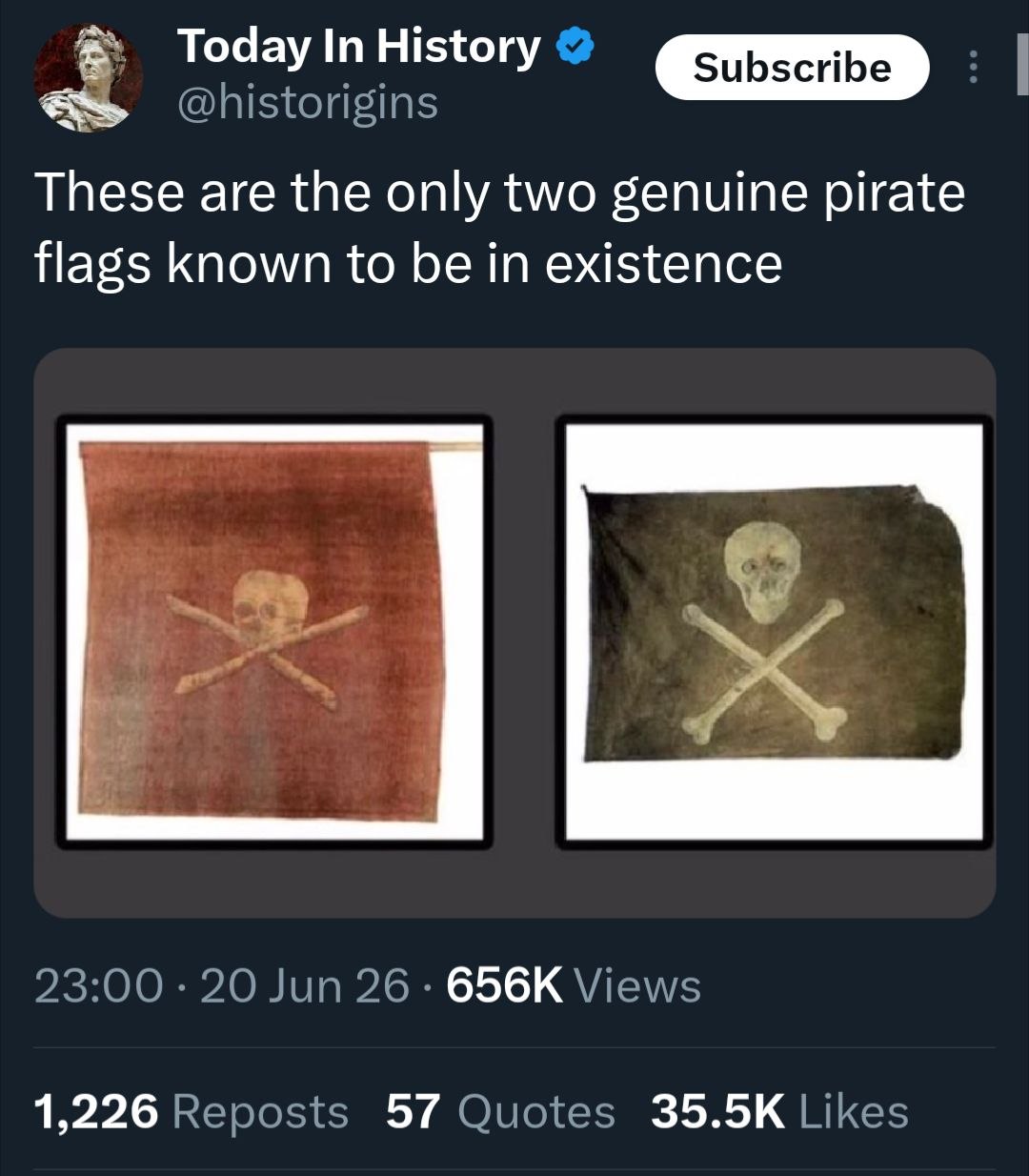 Only two genuine pirate flags