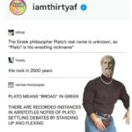 Plato bust on The Rock's body