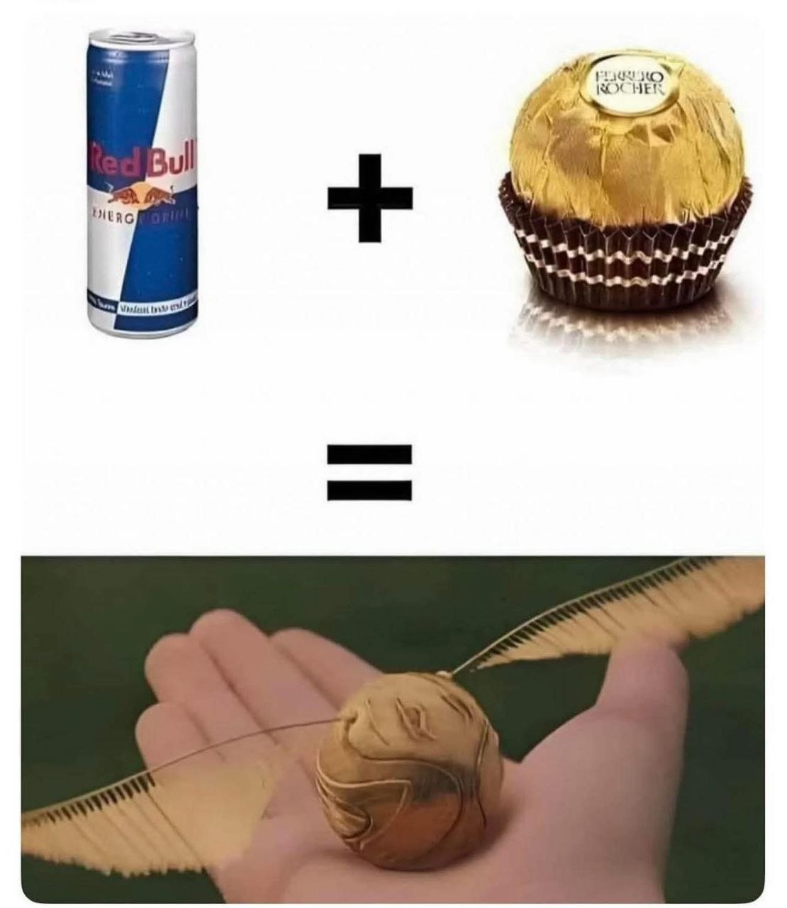 Red Bull Ferrero Rocher Golden Snitch meme