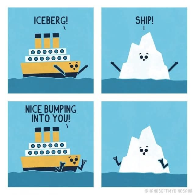 Ship and iceberg comic
