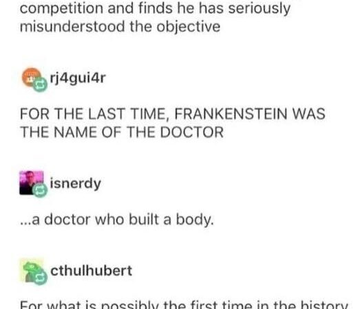 Frankenstein Bodybuilding Competition — Actually the Doctor