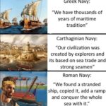 Greek Carthaginian Roman Navies — Chad Meme