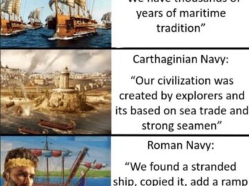 Greek Carthaginian Roman Navies — Chad Meme