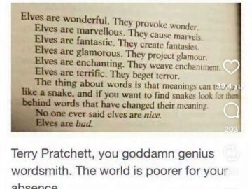 Terry Pratchett on Elves — No One Ever Said They Were Nice