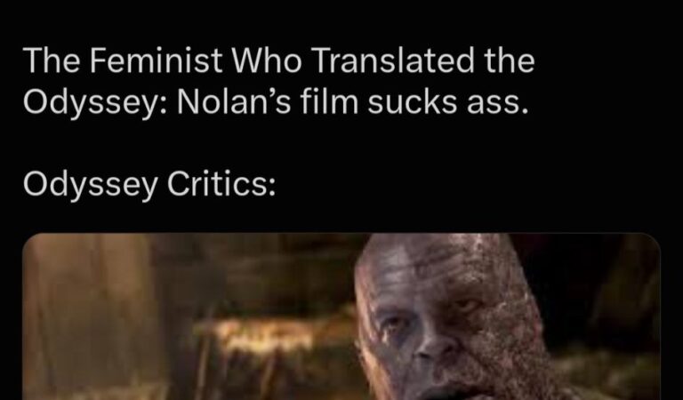 Odyssey Critics vs. Feminist Translator — Thanos Meme